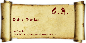 Ochs Menta névjegykártya